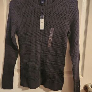 Black Textured Knit Sweater